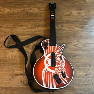 Aerosmith Gibson Les Paul Guitar Hero Controller PS3 w Strap No Dongle Powers Up